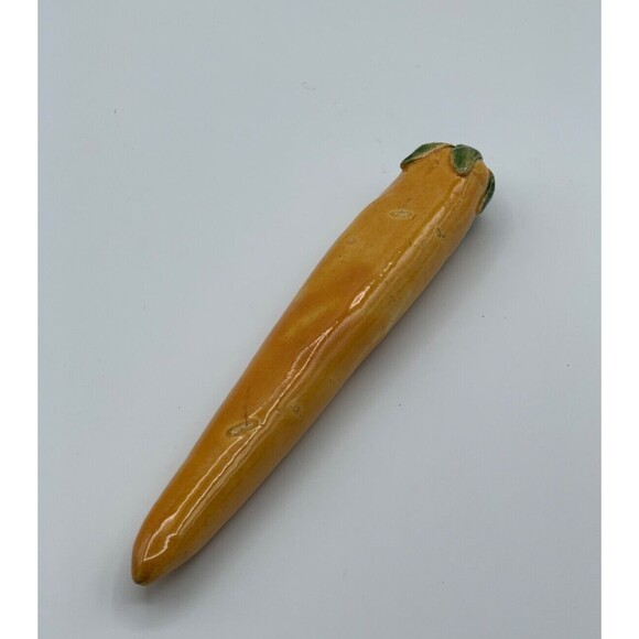 Vintage Italian Art Pottery Red Pepper 6" Majolica Vegetables Hand Painted - Picture 7 of 13